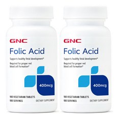 GNC 엽산 400mcg 100정 x 2, 2개, 2개
