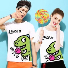 PIA PIA 拍手恐龍 艾咪E舖 純棉MIT 班服【Y0617】短袖 最佳情侶裝