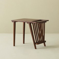 스칸딕 버딘 매거진 랙 원목 협탁, 1개, 딥내추럴