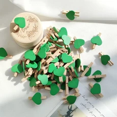 빨간 하트 사랑 나무 옷 사진 종이 페그 핀 미니 빨랫줄 엽서 클립 홈 웨딩 발렌타인 데이 장식 10 개 50, 02 10pcs, 11 Green