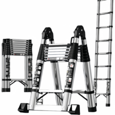 Brilliant 사다리 접이식 안테나 사다리 알루미늄 다용도 접이식 A타입 H타입 높이조절 가정용 사다리 G818-039, 1개