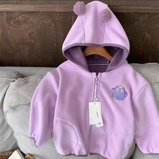 兒童絨毛連帽開衫外套 可愛卡通造型