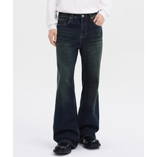 무신사 스탠다드 루즈 플레어 데님 팬츠 다크 블루 497777