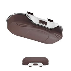 소리울 자동차 안경 거치대 선바이저 고정형 수납 케이스, 1개, 고급형 브라운