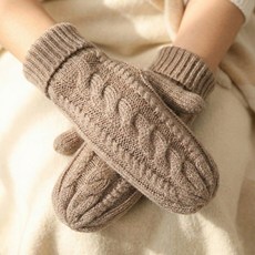 무핑 클래식 벙어리장갑 꽈배기 털장갑