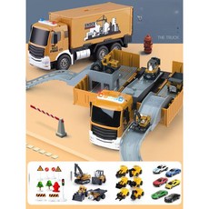 대형 어린이 컨테이너 트럭 엔지니어링 굴삭기 크레인 변형 자동차, C, 1개