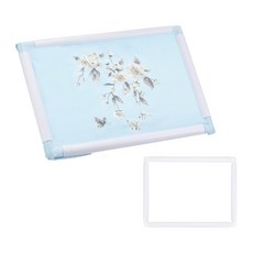 PATIKIL 유니버설 클립 자수 프레임 프레임 재사용 가능 정사각형 직사각형 플라스틱 클립 프레임 아트 공예 수공예용 자수 프레임 (11×15) 화이트