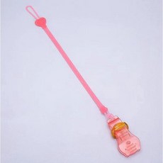 四條100 幸運草矽膠奶嘴鏈 玩具防掉帶 四葉草防掉鏈 玩具繩 防掉帶 寶寶奶嘴鏈 玩具夾 單頭夾 玩具固定帶, 粉色（小熊夾）, 1個