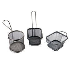 제임스마켓베이직 스텐 감자바스켓 간식바구니, 사각양수