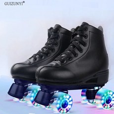 롤러스케이트 롤러슈즈 롤러장 초보 입문 인라인 사륜, 1개, 검은피+반짝이바퀴