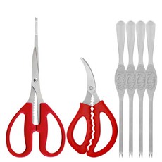 게가위 1개 + 새우가위 1개 + 게포크 4개, 선택5)게가위C타입-레드,새우가위A타입-레드, 1세트