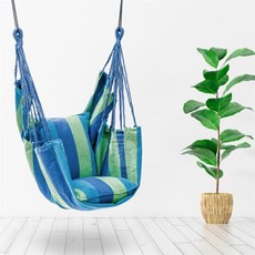 아서준 스토어 스트라이프 캔버스 해먹의자블루 1인용그네의자