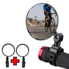 네브몰 선명한 자전거 백미러 사이드미러 사각지대, 2개, 딥블랙