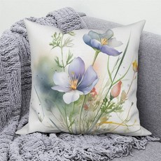 수채화 식물 패턴 쿠션 커버 거실 소파 침대 장식용 던지기 베개 피 홈 스타일링