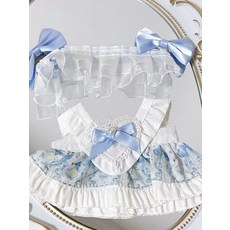 면 원단 드레스 인형 의상 사람 모양 인형옷 여름철 통기성 좋은 캐주얼 스타일, 1개, 리카 루루 20cm 공용 인형 옷