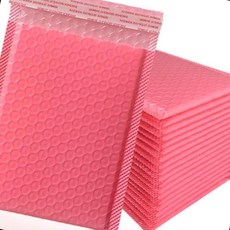 핑크 포장봉투 뽁뽁이 에어캡 포토카드 배송포장 택배봉지 파스텔컬러, 13×15
