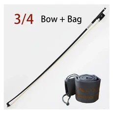 5 크기 검은 탄소 섬유 4/4 3/4 1/2 1/4 1/8 크기 바이올린 활 좋은 품질 흑단 개구리 흰색 바이올린 활 머, 07 69cm bow and bag