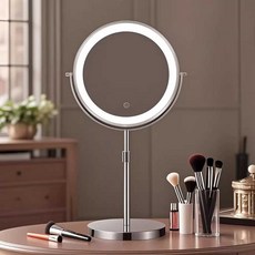 LED 화장용 거울 높이 조절 탁상 조명 인테리어, 검은색 20cm (3배)