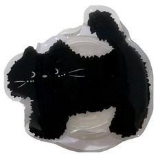 BuyChoo 귀여운 고양이 그립톡 거치대, 1개, 블랙