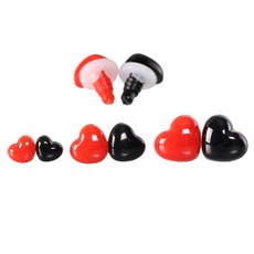 하트인형코 (6개)[1536]/ 인형 모루인형 눈 코 눈알 재료, 15mm 빨강, 6개