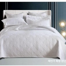 양면 베드 스프레드 커버렛 누빔 겸 리버서블 깔개, 엘레강트 - 화이트