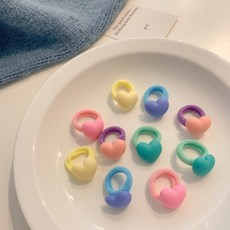 兒童皮筋女童皮筋高彈力耐用扎頭髮小女孩髮飾寶寶不傷發頭繩髮圈1250F愛心B款10件套默認顏色