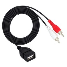 HDTV TV 홈 시어터 앰프 스피커카용 USB 어댑터에 2RCA 여성용 2.0 남성용 케이블 스플리터 2RCA 연결, 1.5m