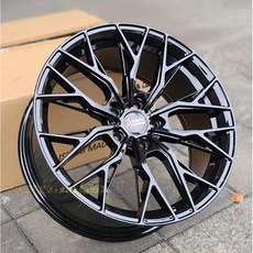 土城輪胎王 19吋鋁圈 5/108 5/112 5/120 5/114.3 樹枝狀 MODEL3 A5, 1個, 亮黑