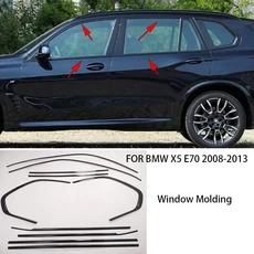 BMW X5 E70 2008-2013 F15 G05 스테인레스 스틸 외부 창 몰딩 스트립 씰 사이드 커버 트림, 02 E70 2008-2013