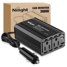 Nilight 150W 파워 인버터 12V DC - 110V AC 자동차 컨버터 PD 30W USB C 및 QC3.0 휴대폰 태블릿 노트북 컴퓨터 게임 콘솔 킨들 아이패드 DV, 300W USB x 2 110V 콘센트 2개