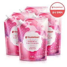 더블하트 유아 섬유유연제 플로럴아로마 리필, 1.8L, 4개