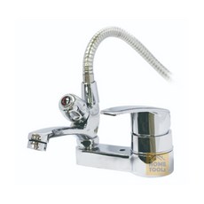 국산 대붙이 세면기 샤워기 겸용수전 SYK-104 세면대용 2홀 화장실 수도꼭지, 1개