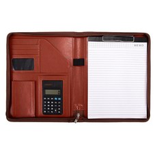 픽커스 가죽 결재 다이어리 지퍼형 서류판, 브라운