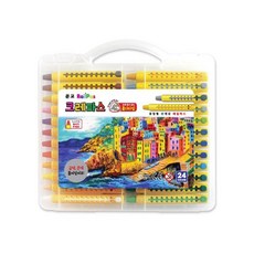 미술용품 색칠도구 레일 크레파스 24색