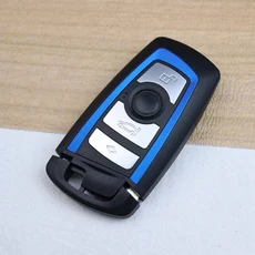 자동차 키 하우징 케이스 쉘 BMW F 3 5 7 시리즈 E90 E92 E93 X5 F20 F30 F40 F10 F11 F25 F26 F31 F34 F8, 07 4 buttons-blue