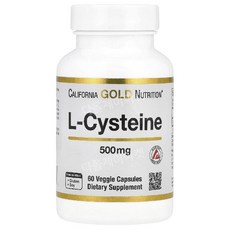 캘리포니아 골드 L 시스테인 엘시스테인 아지퓨어 500mg 60 베지캡슐 아미노산 비건, 60정, 1개