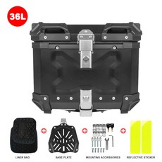 CNC 알루미늄 범용 테일박스 후방 헬멧 도구 케이스 여행 가방 BMW F900R/XR용 보지용 베넬리 TRK502 용 28L 32L 36L, 36L Black X Box