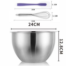 不銹鋼加深加厚防濺打蛋盆 - 廚房家用烘焙打發奶油, 專業打蛋盆【特大】+刮刀+打蛋器, 1個