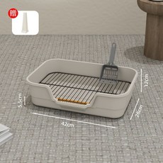 寵物廁所 狗廁所 狗尿盆 寵物用品 防外濺高圍欄狗便盆, 小號 - 白色,基礎套餐（狗廁所+立柱+鏟子）,踏板顏色, 1個