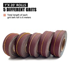 금속 목공용 에머리 천 롤 사포 연삭 도구 테이프 연마지 6M, 6M 60 Grit, 1개