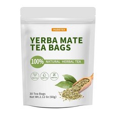 Unsmoked Yerba Mate 티백 80개 포함 - 엽록소 항산화 물질 및 비타민이 풍부한 Yerba Mate
