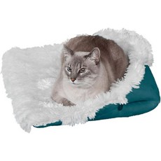 실내 고양이를 위한 셀프 워밍 캣 침대 4베드-in-1 & 워셔블 - 롱 인조 모피 -스몰, Small