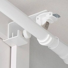 생활백서 못 없이 설치하는 안뚫어고리 커튼봉 레일겸용, 화이트, 2개