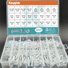 1059 아연 도금 디스크 헤드 크로스 와이어 나사 너트 조합, 1059개, 40cm, M6