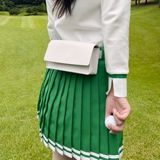 MMSPORTS 女士皮革測距儀箱帶式高爾夫球袋高爾夫背包, 白色的