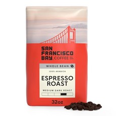San Francisco Bay 원두 커피 - DECAF 베이 브릿지 블렌드 (0.9kg(2파운드) 백) 미디엄 로스트 스위스 수처리 169866, 2 Pound (Pack of 1), Espresso, 홀빈(분쇄안함), 946ml
