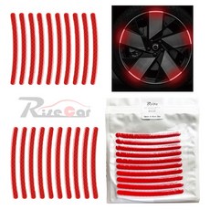 자동차 스티커 휠스티커 차량 바퀴 반사 튜닝 자전거 오토바이 전동킥보드 스티커, 레드, 1세트, 실리콘