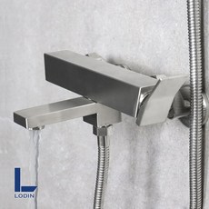 로딘 사각 무광 스텐 고급 샤워기수전 욕실 샤워수전 욕조 샤워기 수도꼭지 IN-134, 1개