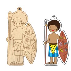 색지청 다문화의상 우드아트 (열쇠고리), 15 나이지리아_원주민의상