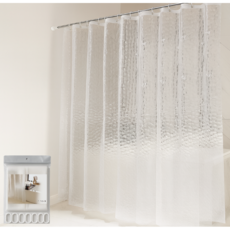 피톤앤 샤워커튼 곰팡이 방지 커튼링포함, 1개